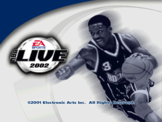 NBA Live 2002 title screen for Playstation